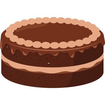A delicious chocolate cake with creamy frosting on a plate