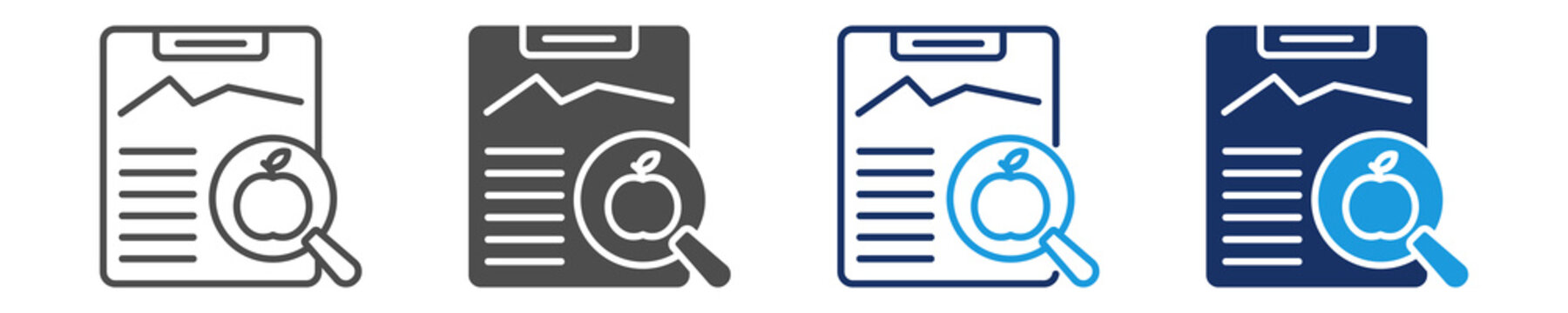 analysis food icon set with multi concept