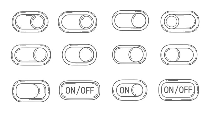 Toggle switches set illustrations