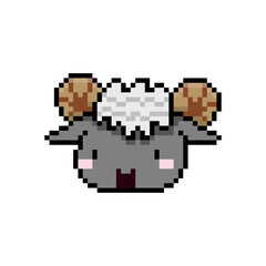 Fototapeta premium Vector Illustration of White Sheep with Pixel Art Design