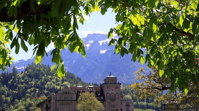 the historic swiss city of interlaken 4k video