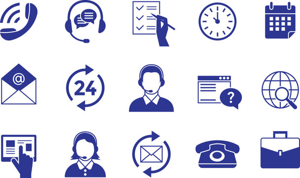 Customer service and support icons a comprehensive visual collection