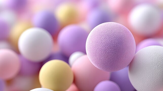 Abstract white 3d spheres background, soft pastel colors, floating balls, minimal clean design, high key lighting, wallpaper 