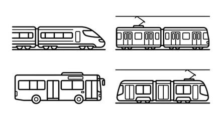 Subway train vector illustration on white background .Set black icon transport metro.Vector illustration set icon subway train. © Bagus