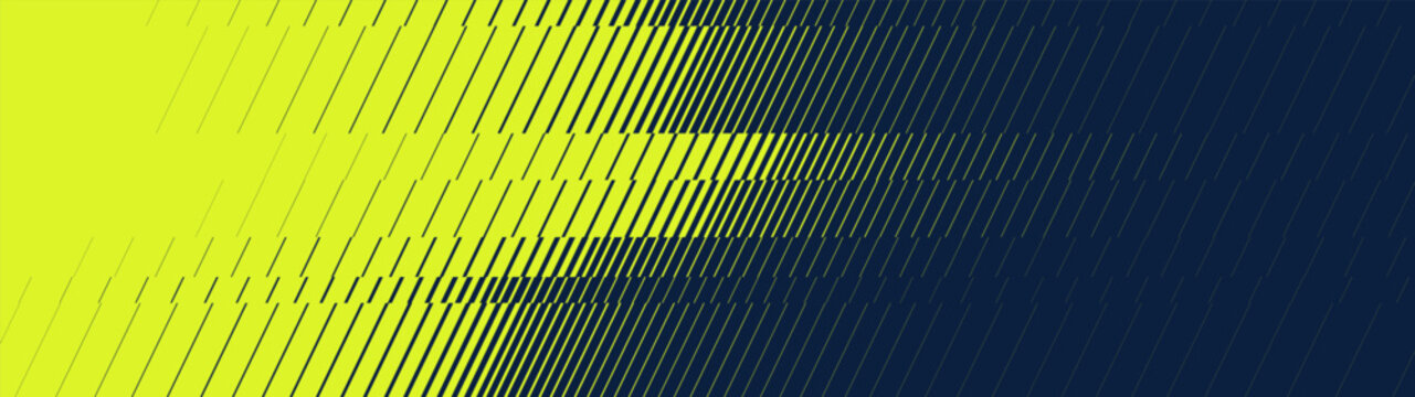 Abstract dynamic sports background with acidic green and navy blue diagonal lines, Postmodern tech geometric transition vector gradient, Halftone pattern with speed motion fade oblique stripe