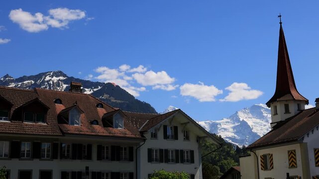 the historic swiss city of interlaken 4k video