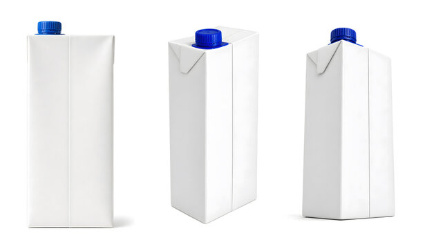 milk or juice carton package isolated on white background