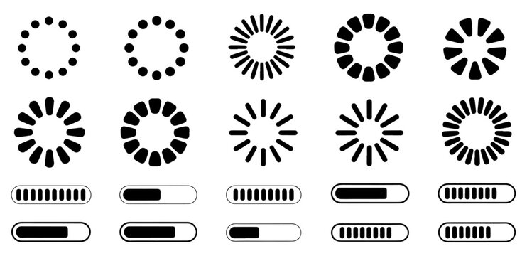 loading progress icon set