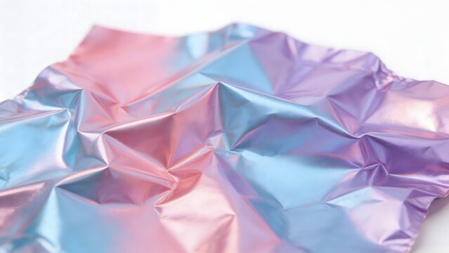 Crumpled iridescent foil