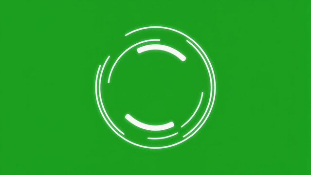 Abstract animation of a loading circle on a green screen background for video editing