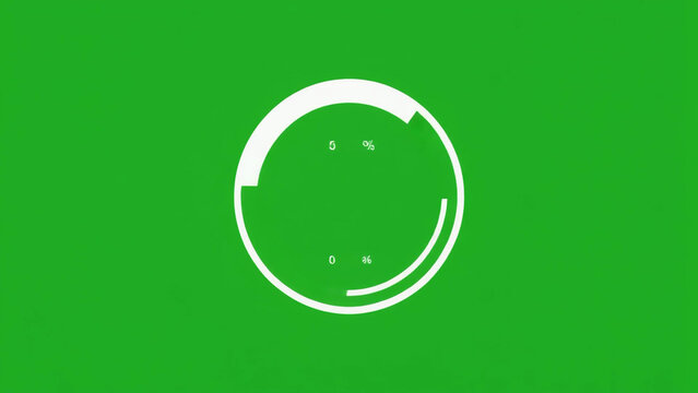 Animated circular progress bar on a green screen background for data visualization