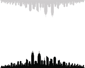 Obraz premium Cityscape silhouette with abstract upper portion