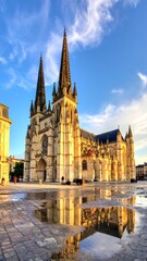Obraz premium Bordeaux Cathedral Reflection.
