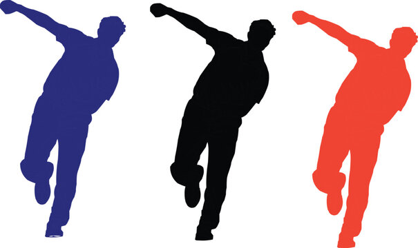 Cricket Bowler Mid Delivery Action Scene