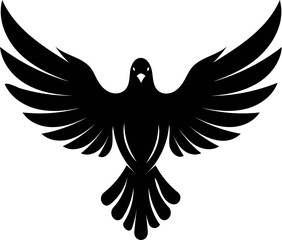 Naklejka premium Majestic raven silhouette a symbol icon mystery and freedom in flight