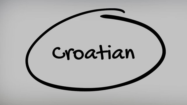 Croatian Hand Writing Text on Glass Screen