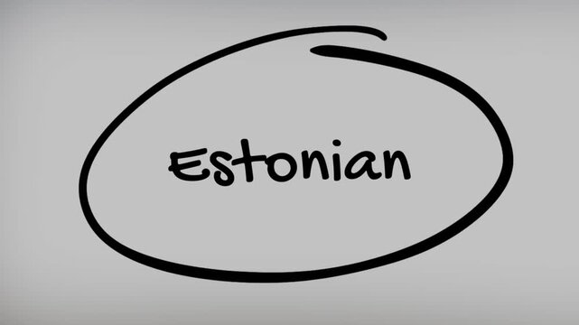 Estonian Hand Writing Text on Glass Screen
