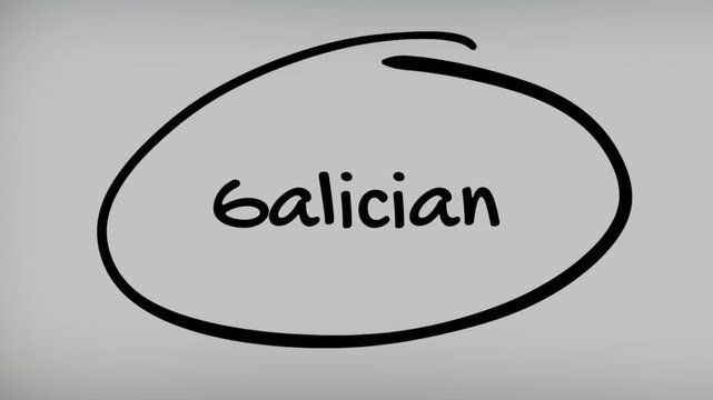 Galician Hand Writing Text on Glass Screen