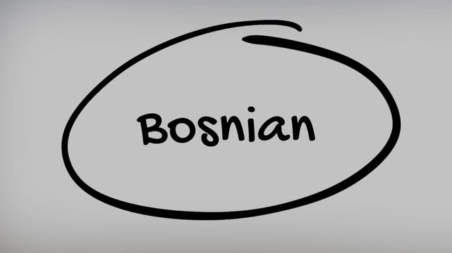 Bosnian Hand Writing Text on Glass Screen