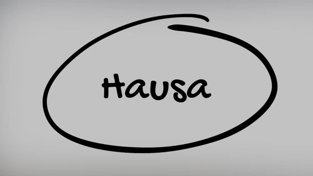 Hausa Hand Writing Text on Glass Screen