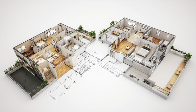 Architectural home plan on white background