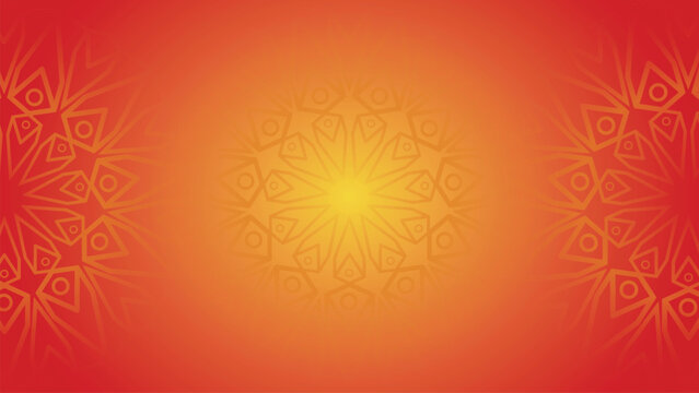 Vibrant red background with ornate circular mandala patterns vector illustration design.