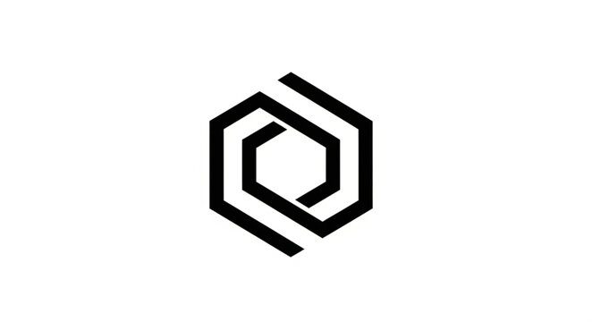 Abstract geometric hexagon logo design 1.