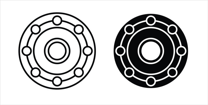 Car bearing icon simple illustration set. Black and white icons