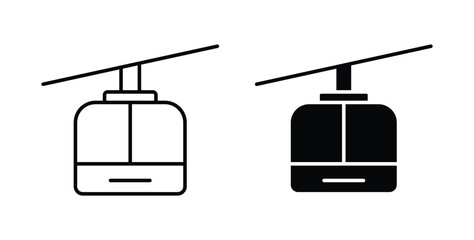 Chairlift icon simple illustration set. Black and white icons © Ch