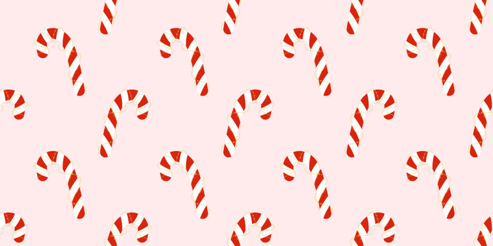 Vector lollipop small design for christmas with seamless candy bg. Pattern cover features swirl and background elements in winter. Cane and fun dot green peppermint print white holiday.