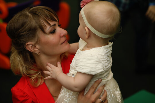 A child is having fun and playing at a children's party