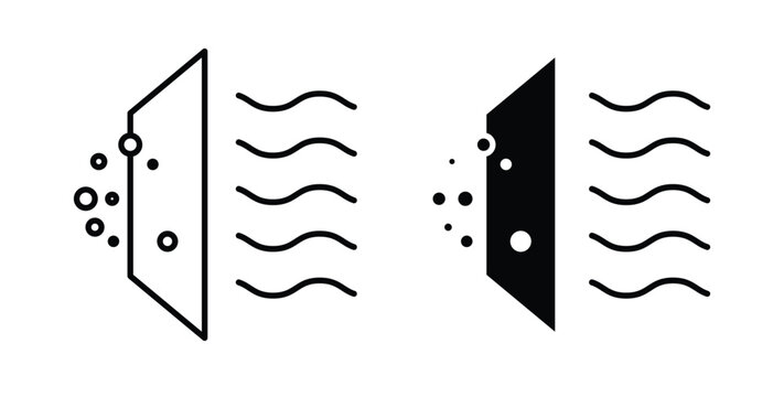 Filtration icon simple illustration set. Black and white icons