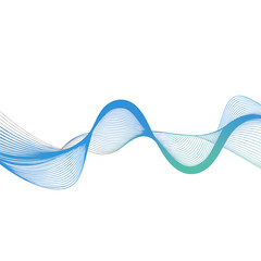 Fototapeta premium Abstract blue wave lines isolated on transparent background