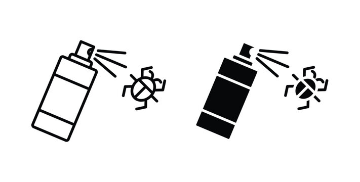 Insecticide icon simple illustration set. Black and white icons