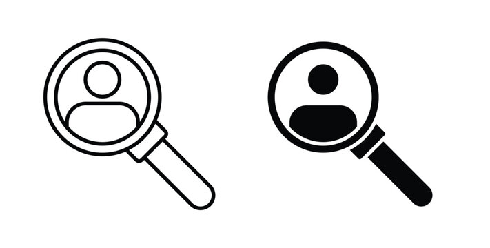 job vacancy icon simple illustration set. Black and white icons