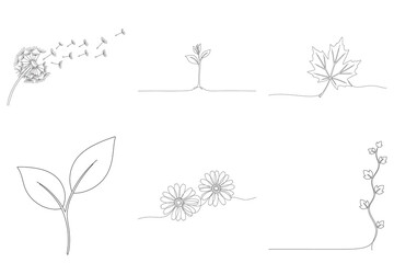 Fototapeta premium Continuous line drawing of tree of life symbol circle ancient emblem simple stylized branch roots ornate medallion.