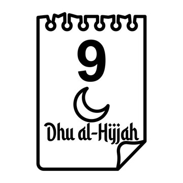 Islamic Calendar Tear-Off Page &ndash; 9 Dhu al-Hijjah 1445 AH Day of Arafah Icon