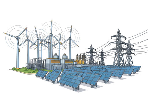 Electricity power generation and distribution station.