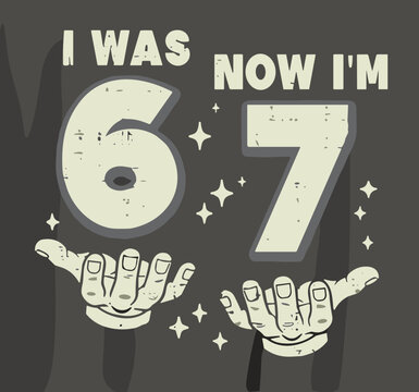 7th Birthday I was 6 Now Im 7 Six Seven 6 7 Meme Kids Boys