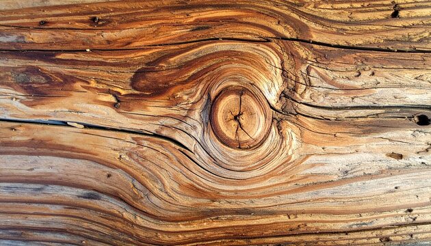 Close up of weathered wood grain with knots and natural textures