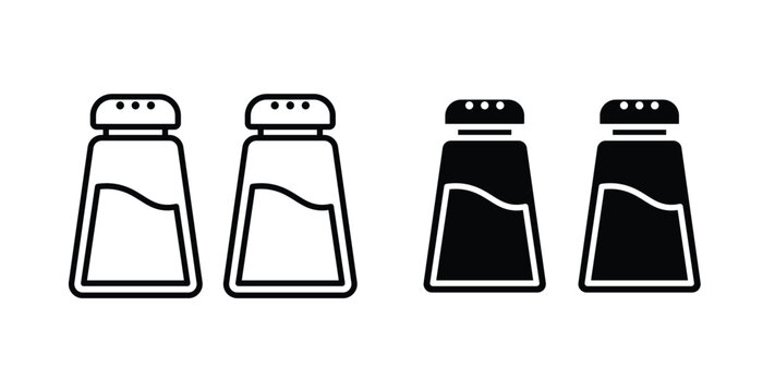 Salt and pepper icon simple illustration set. Black and white icons
