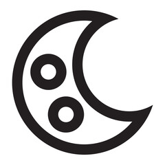 Moon outline icon, crescent lunar symbol, space night vector minimal line design © ainur