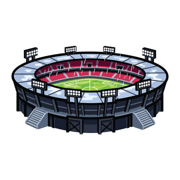 Large Stadium with Football Field Inside.