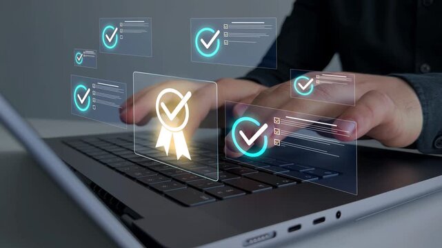 Quality control checklist and validation process ensuring compliance with ISO standards,accuracy and reliability in inspections,approvals, business workflows product and service quality assurance.
