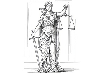 Fototapeta premium Lady justice holding scales and sword