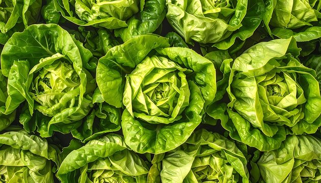 Fresh green lettuce heads