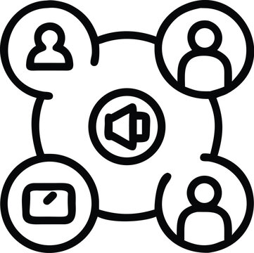 social network icon set with profile and video communication symbols black line art high quality professional detailed modern elegant stylish clean