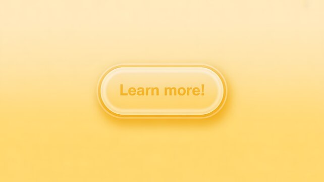 Yellow background, learn more button, call to action, web design element, digital interface
