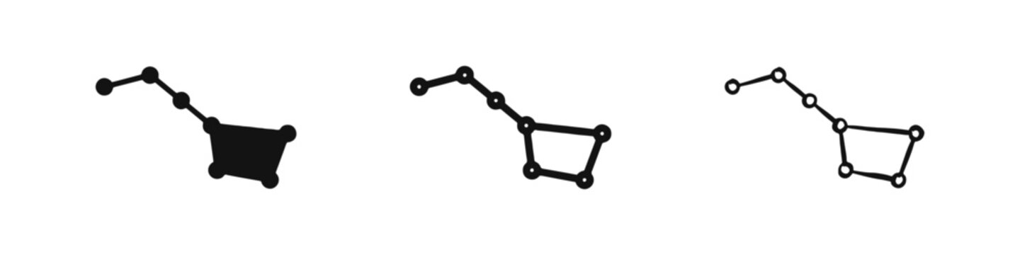 Big Dipper Constellation Astronomy and Night Sky Icon Set