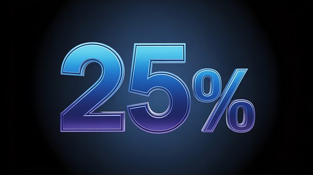 Discount, 25 percent, blue gradient, sale, percentage off, commercial background